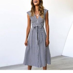 Blue stripe midi Sundress
